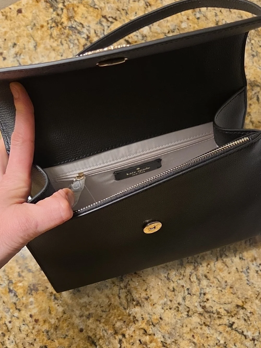 kate spade New York Darcy Top Handle Satchel In Black Leather.